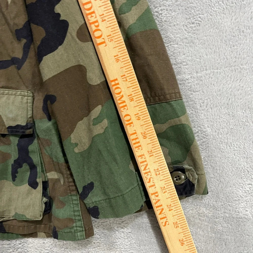 Vintage US Army Woodland Camo BDU Combat‎ Shirt Field Jacket Men's M Nato